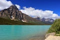 Banff National Park, Mount Chephren and Turquoise Waterfowl Lake along the Icefields Parkway, Rocky Mountains, Alberta, Canada Royalty Free Stock Photo