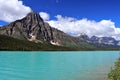 Banff National Park with Glacial Waterfowl Lake and Mount Chephren in the Canadian Rocky Mountains, Alberta Royalty Free Stock Photo