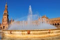 Impressive rainbow in the fountain water