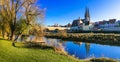 Travel in Germany - beautiful town Regensburg over Danube river in Bavaria Royalty Free Stock Photo