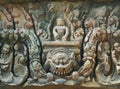 The Impressive Relief on the Door Lintel of Prasat Hin Muang Tam Ancient Shrine in Buriram Province