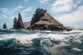 impressive rock formations and cliffs towering over the ocean waves