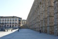 impressive Roman aqueduct for the transport of water, located in Segovia, Spain