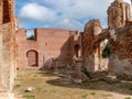 Impressive ruins, from the castle built in 1266, red brick walls, trees on the walls, Castle Brandenburg