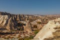 Impressive sandstone forms in a canyon near Chavusin village, Cappadocia, Nevsehir province, Anatolia region, Turkey Royalty Free Stock Photo