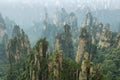 Impressive sandstone pillars in Tianzi area