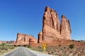 Impressive sandstone-tower called `The Organ` in Arches National Park Royalty Free Stock Photo