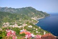 Impressive scenic view of town maiori on amalfi co