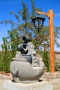 Impressive sculpture in front of Saint Lucas Church in the Town of Toconao, Atacama Desert, Chile Royalty Free Stock Photo