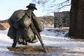 OSLO, NORWAY, 29 FEBRUARY, 2023: The statue âGlory, Glory with Crutchesâ, at the Akershus Fortress.