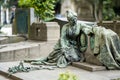 Impressive sculptures on the tombs and monuments of Cimitero Monumentale di Milano or Monumental Cemetery of Milan. Milan, Italy Royalty Free Stock Photo