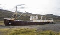 Impressive Ship wreck Gardar BA64 on west fjords, Iceland Royalty Free Stock Photo