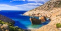 Impressive view of old shipwreck in Amorgos island, Cyclades, Greece Royalty Free Stock Photo