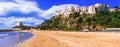 Italian summer holidays - beautiful Sperlonga town with beautiful beaches Royalty Free Stock Photo