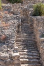 The impressive staircase descends from the Israelite period city gate at Tel Megiddo in Israel