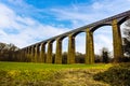 The impressive 18 stone arches and cast iron trough of the Pontcysyllte Aqueduct the highest in the world on the Ellesmere canal