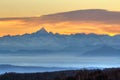 Impressive sunset on Monviso mountain