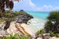 Impressive view of a mexican beach in Tulum Royalty Free Stock Photo
