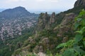 View over TepoztlÃÂ¡n Village from Tepozteco Pyramid in Morelos Mexico Royalty Free Stock Photo