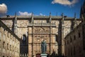 Impressive view from the Patio de las Escuelas of the facade of the University of Salamanca, Castilla y LeÃ³n