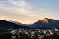 the impressive view of Salzburg, Austria in the early morning