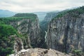 Impressive view from Tazi Canyon. Manavgat, Antalya,Turkey. Bilgelik Vadisi. Wisdom valley and cliff Royalty Free Stock Photo