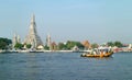 Wat Arun or the Temple of Dawn on the Chao Phraya River Bank, Thonburi District, Bangkok, Thailand Royalty Free Stock Photo