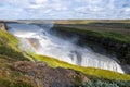 Impressive waterfall Gullfoss with a rainbow