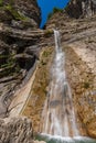 Impressive  very high waterfall in spain Royalty Free Stock Photo