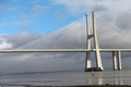 Impressive white bridge in Lisbon