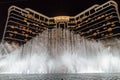 Wynn palace macau, nightitme fountain, water feature with large water jets