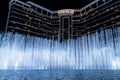 Wynn palace macau, nightitme fountain, water feature with large water jets