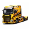 Impressive Yellow And Black Truck With Realistic Renderings And Streamlined Design