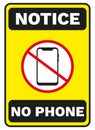No Phone Sign Vector â Mobile Device Prohibited Symbol, Digital Notice EPS Royalty Free Stock Photo