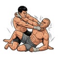 Vale Tudo Fighters in Intense Grappling Combat Royalty Free Stock Photo