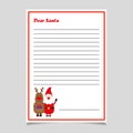 Christmas Letter Santa Claus and Reindeer. Dear Santa Letter