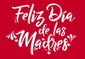 Feliz Dia de las Madres, Happy Mothers Day spanish translation message Royalty Free Stock Photo