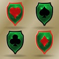 Casino emblems, Poker coat of arms, vector