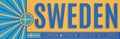 Sweden Patriotic Banner design, typographic vector illustration