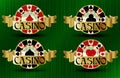 Set casino vip poker chips, vector Royalty Free Stock Photo