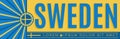 Sweden Patriotic Banner design, typographic vector illustration, Swedish Flag colors