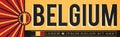 Belgium Patriotic Banner design, typographic vector illustration, Belgian Flag colors Royalty Free Stock Photo