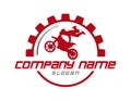 Motorcycle stunt logo on white background