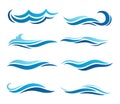 Variety of water waves set