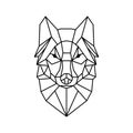 Low poly wolf illustration design