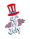 4th of July lettering