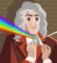 Great english scientist physicist decomposing light spectrum optics laws Royalty Free Stock Photo