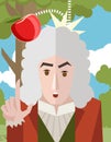 Great physicist portrait with apple