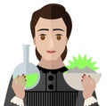 Great scientist chemist woman testing radiation experiment