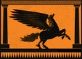 Black and orange pegasus mythology winged horse